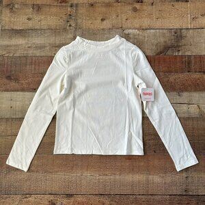 Fabkids girls long sleeve mock neck tee in cream -14